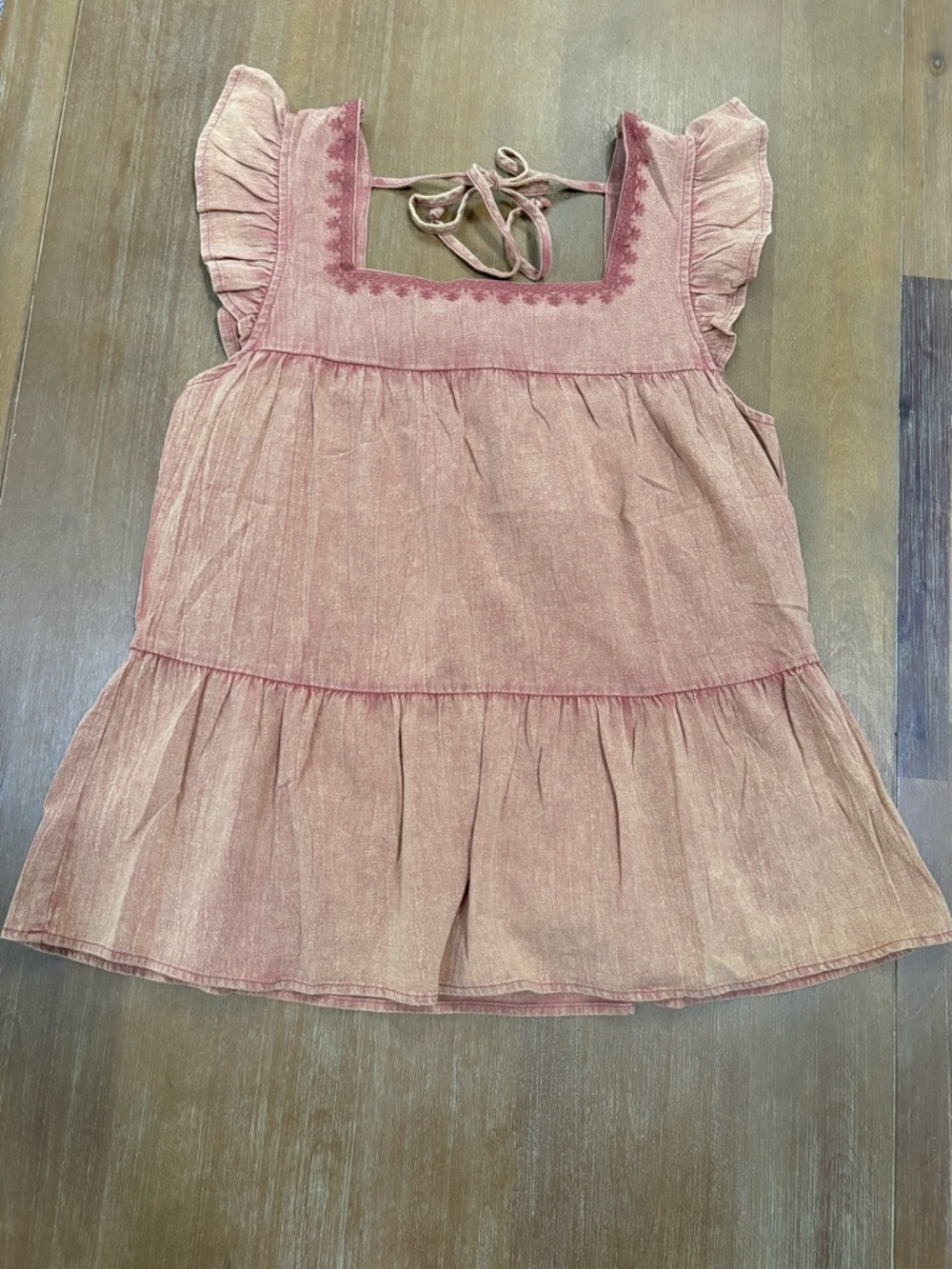 Hem & Thread Ruffle Sleeve Tiered Peasant Blouse